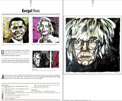 Vue de la double page d'Yvon Kergal dans le livre Portrait Art Today, livre d'art d'édition internationale