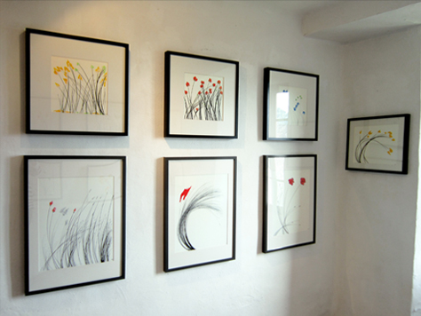 Exposition Fulgurances - Support papier, encre de Chine à la plume noire et couleurs - Galerie Beddington Fine Art, Bargemon