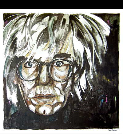 Andy Warhol - 100x100cm - Support toile, acrylique et encre de Chine au pinceau