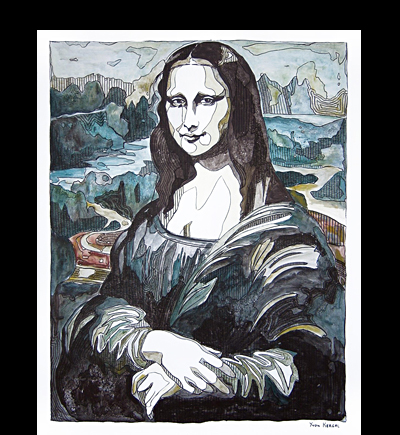 Lady Joc - 65x80cm - Support toile, acrylique et encre de Chine au pinceau